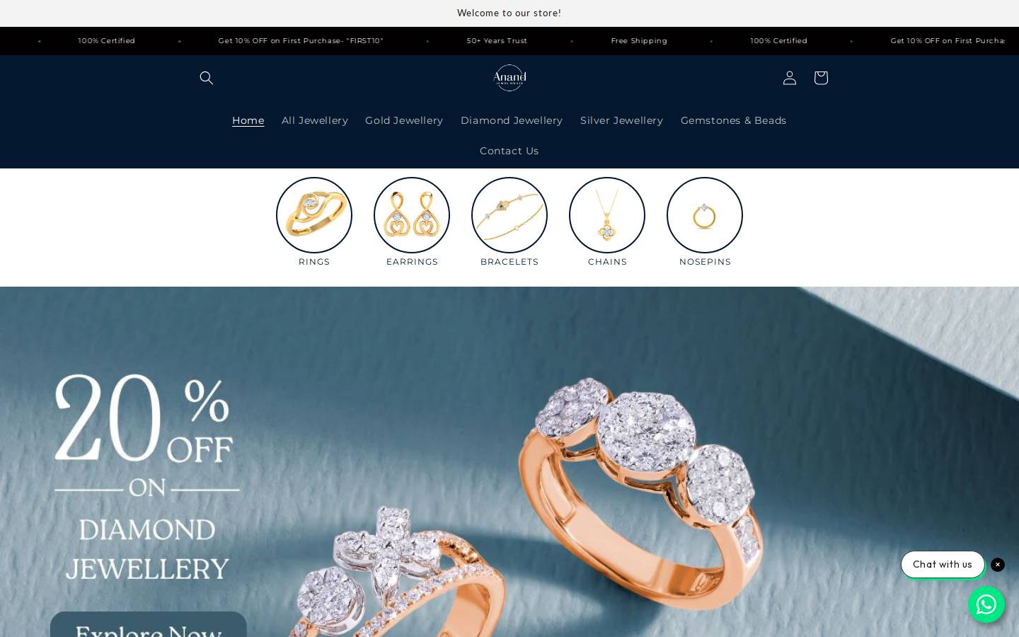 anandjewelhouse.com homepage screenshot