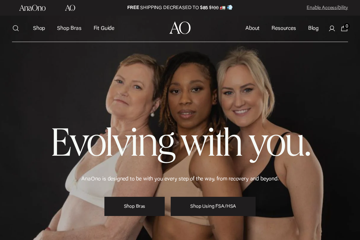 AnaOno homepage screenshot