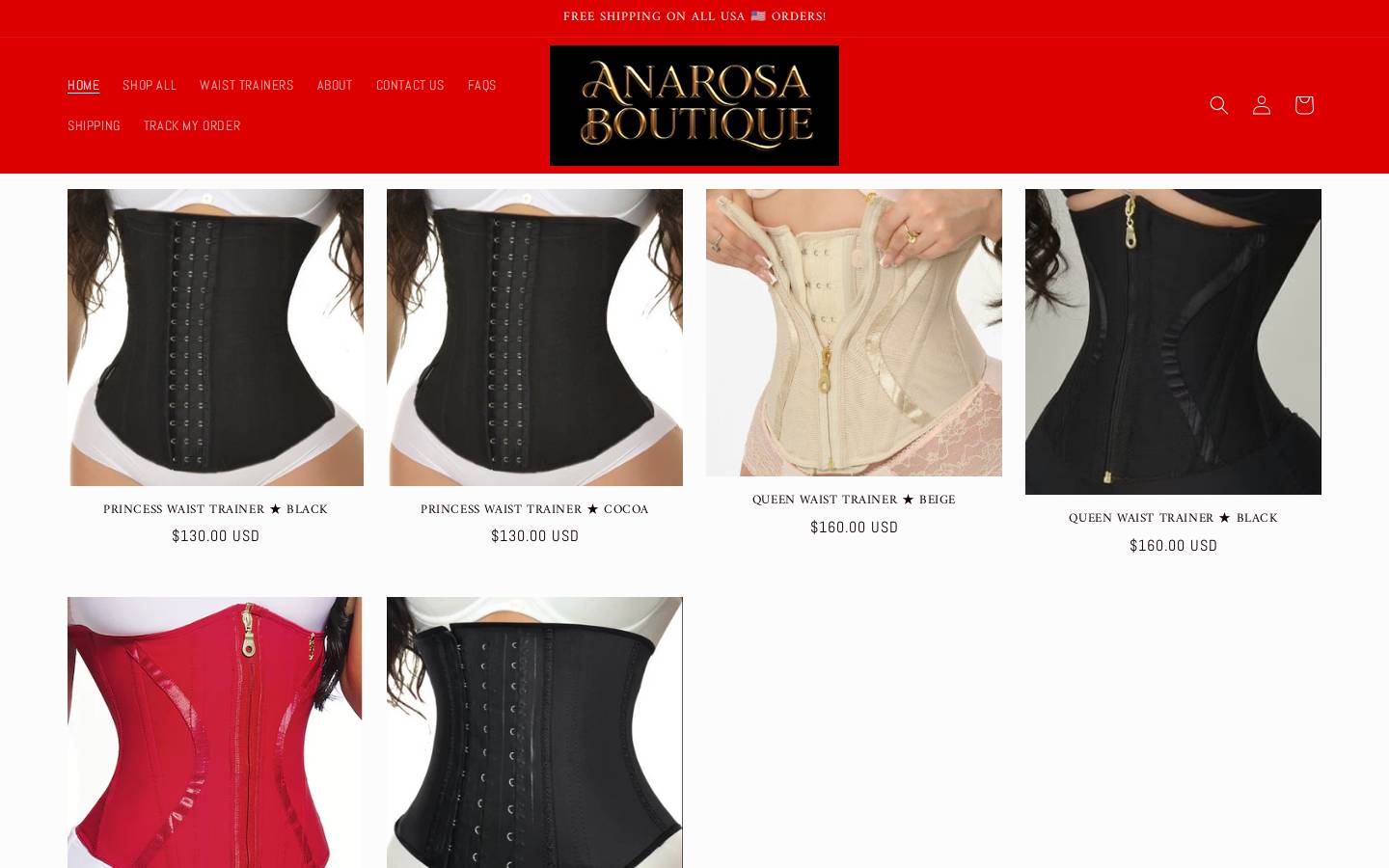 anarosaboutique.com homepage screenshot