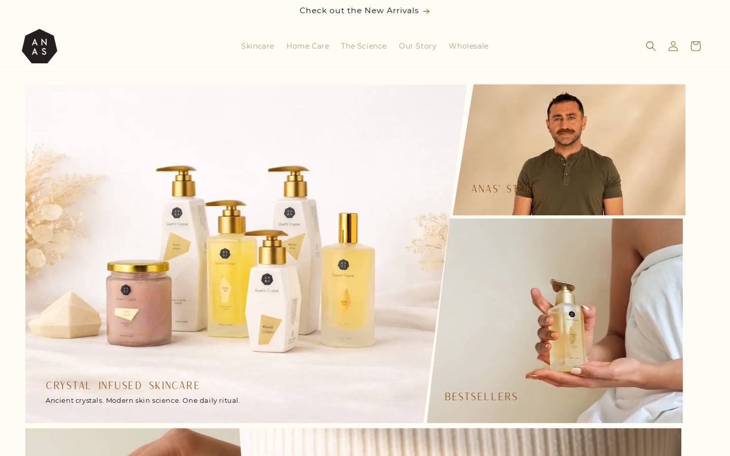 ANAS Crystalcare homepage screenshot