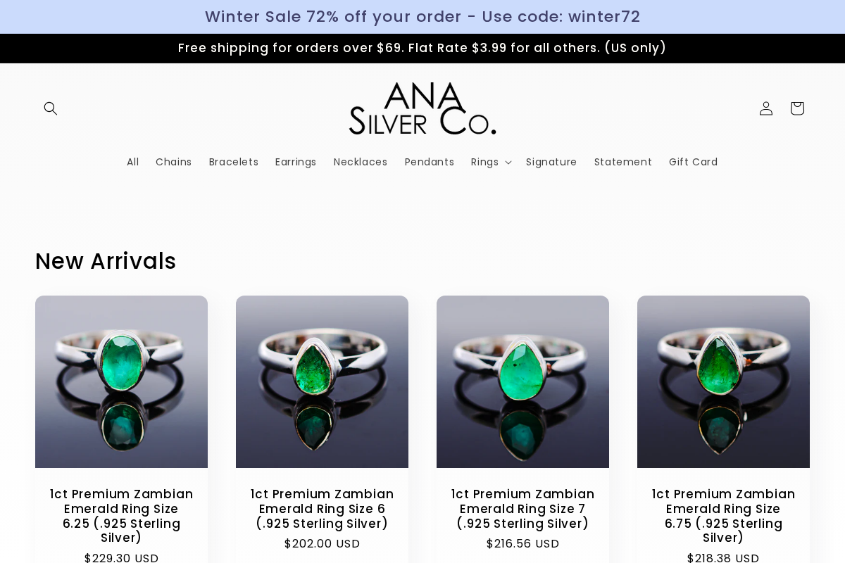 Ana Silver Co homepage screenshot