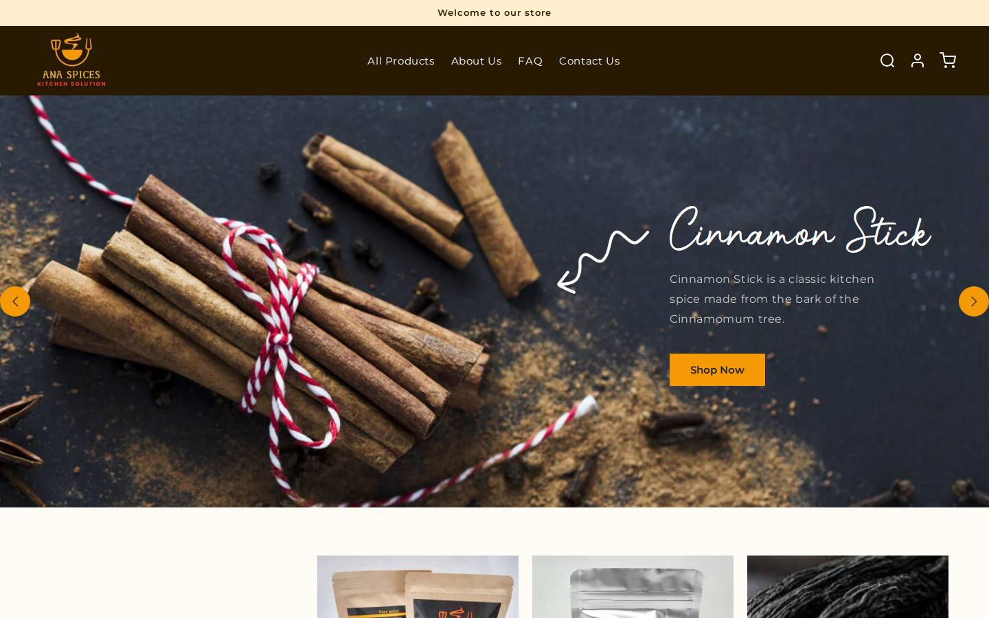 anaspices.com homepage screenshot
