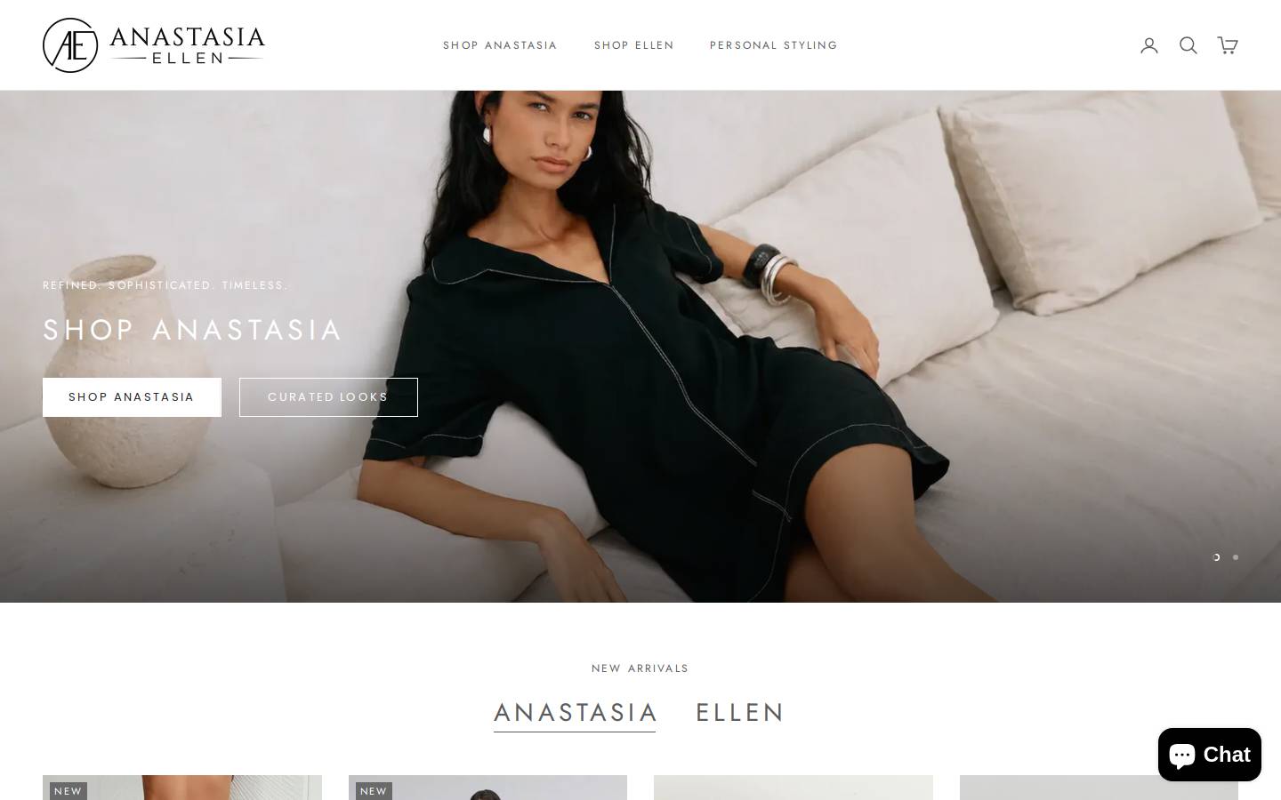 anastasiaellenvail.com homepage screenshot