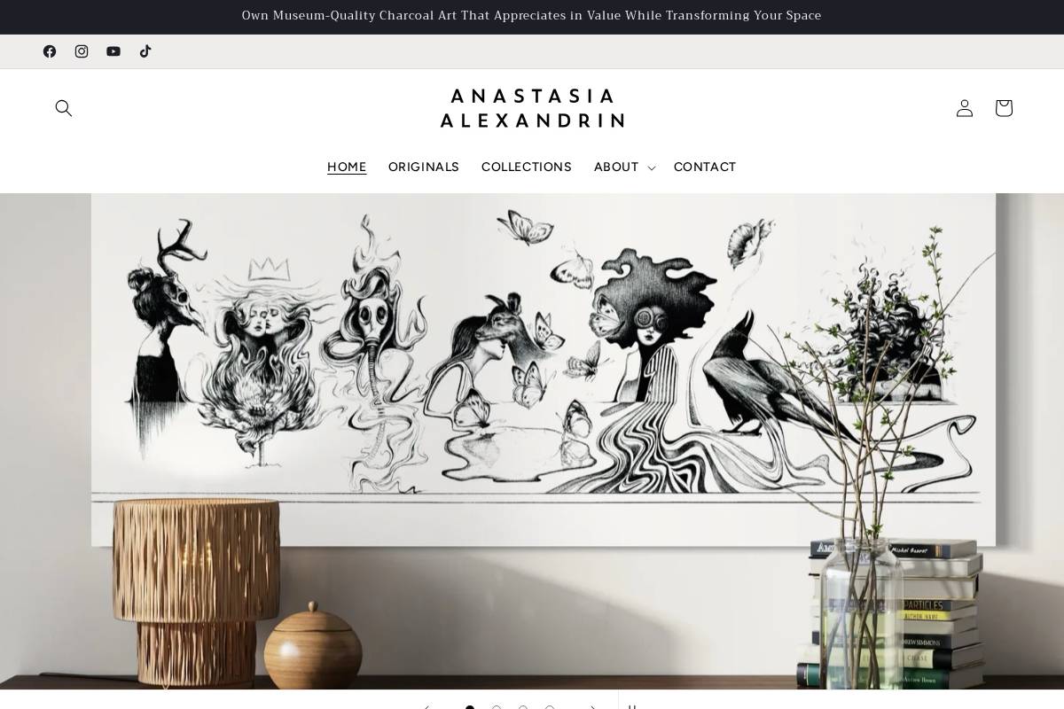 anastasiafinearts.com homepage screenshot
