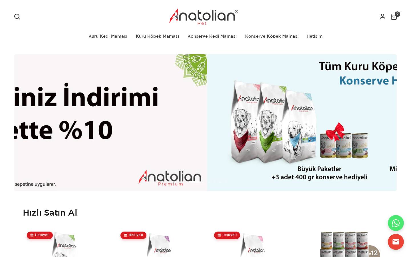 anatolianpet.com homepage screenshot
