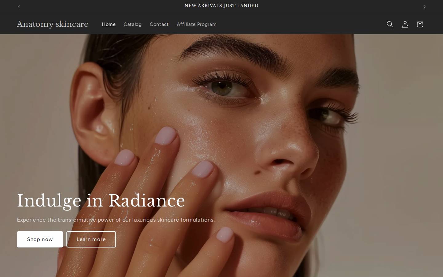 anatomyskincare.com homepage screenshot