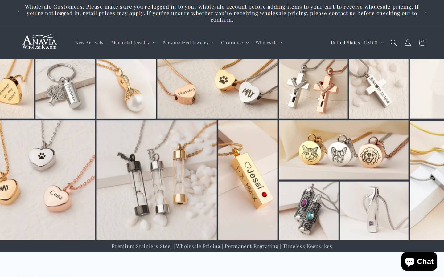 anaviawholesale.com homepage screenshot