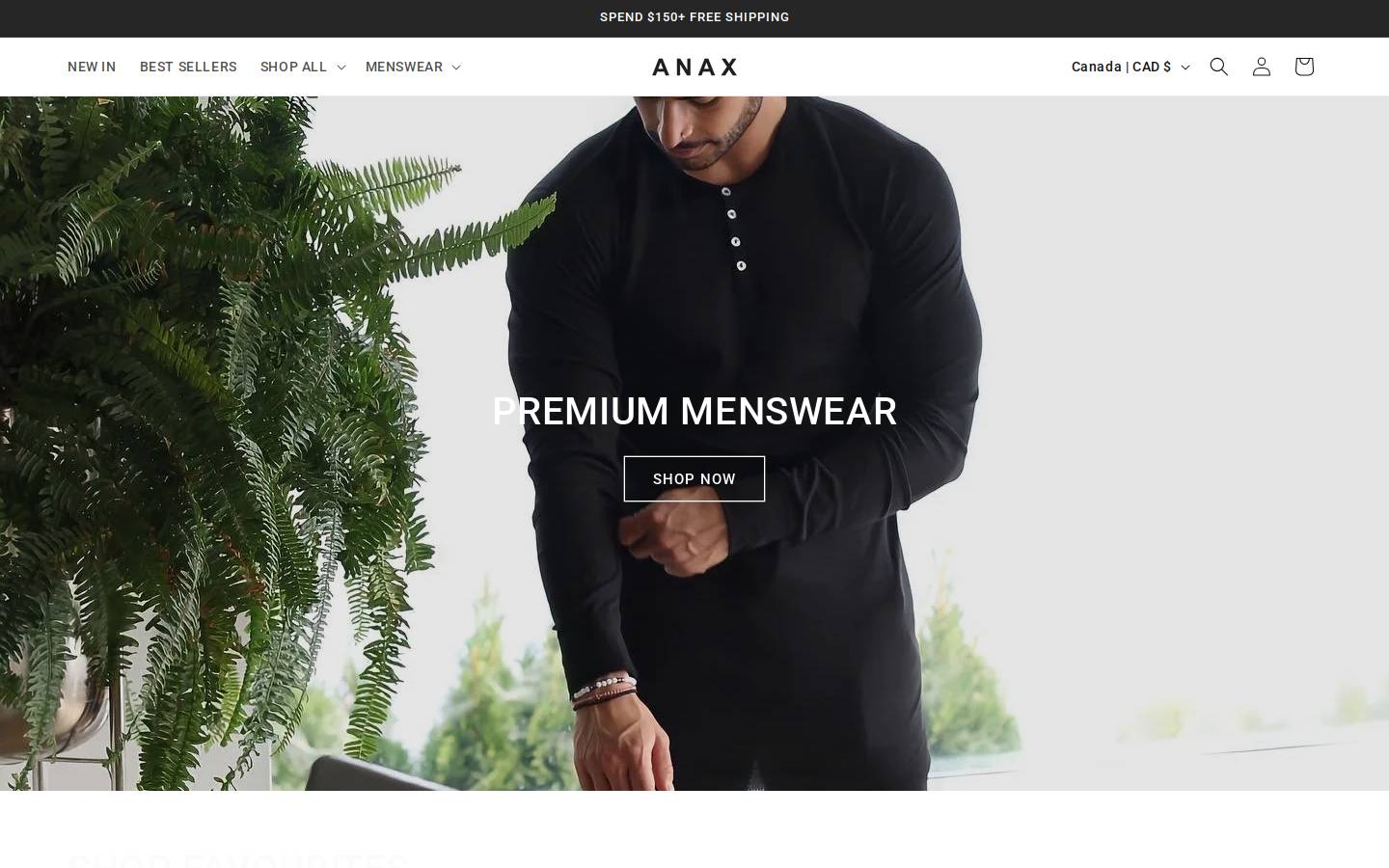 ANAX homepage screenshot