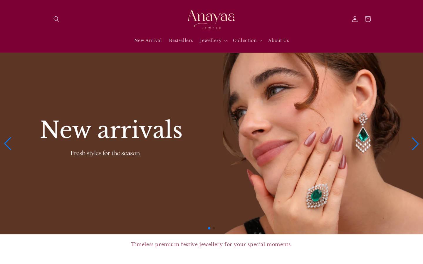 anayaajewels.com homepage screenshot
