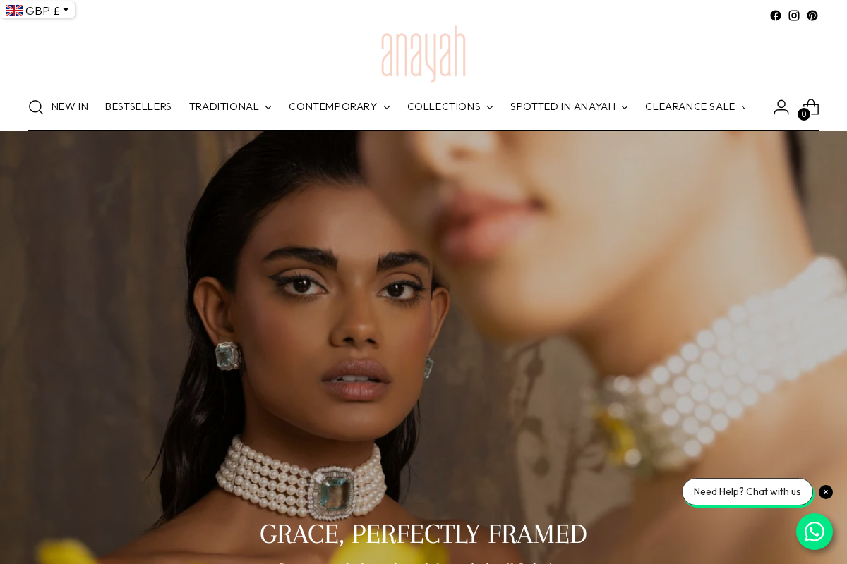 Anayahjewellery homepage screenshot