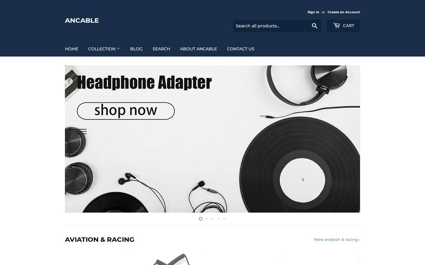 ancable.com homepage screenshot