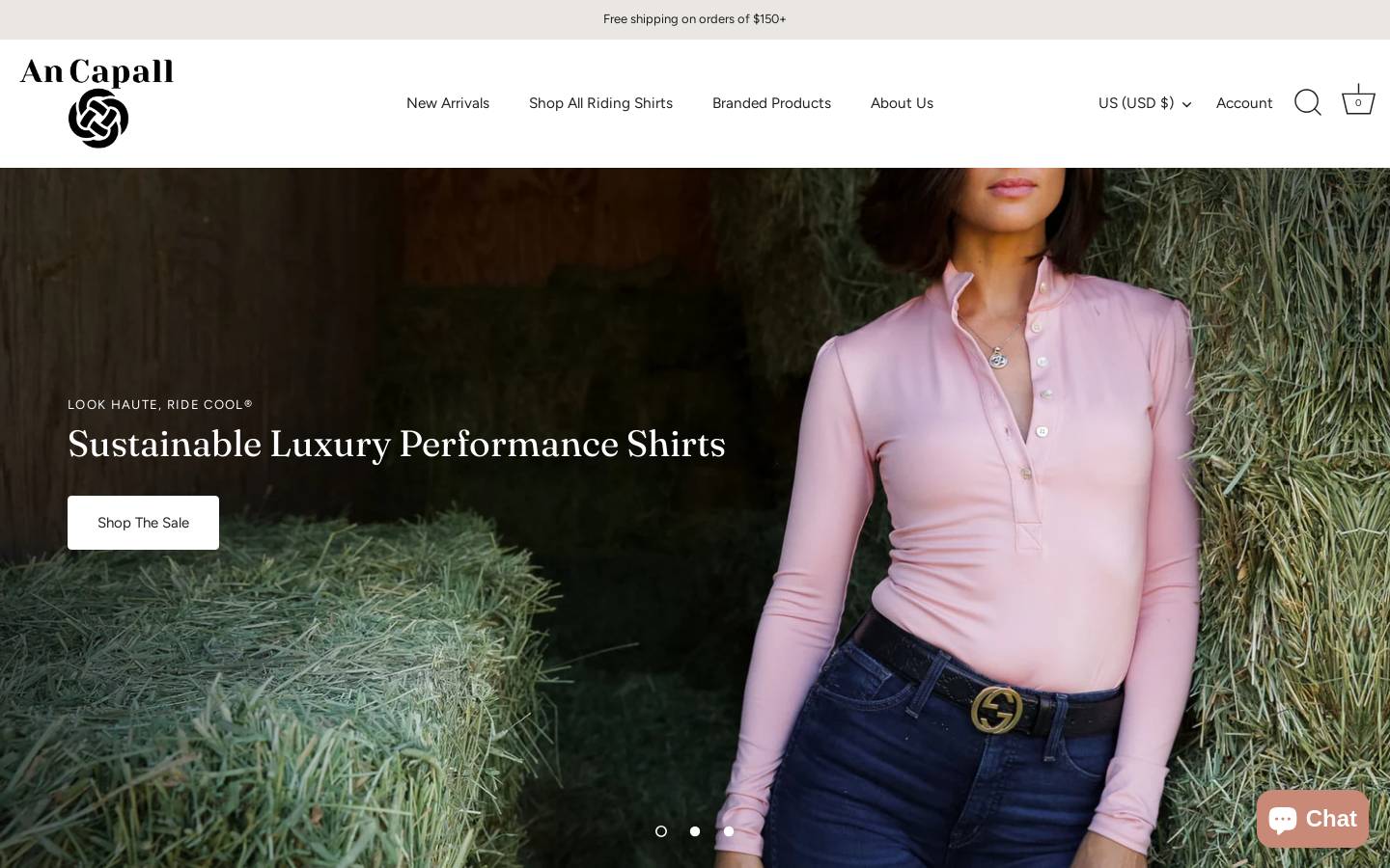 ancapallequestrian.com homepage screenshot