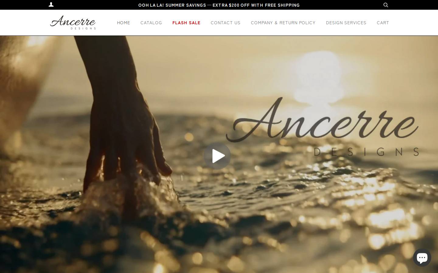 ancerredesigns.com homepage screenshot