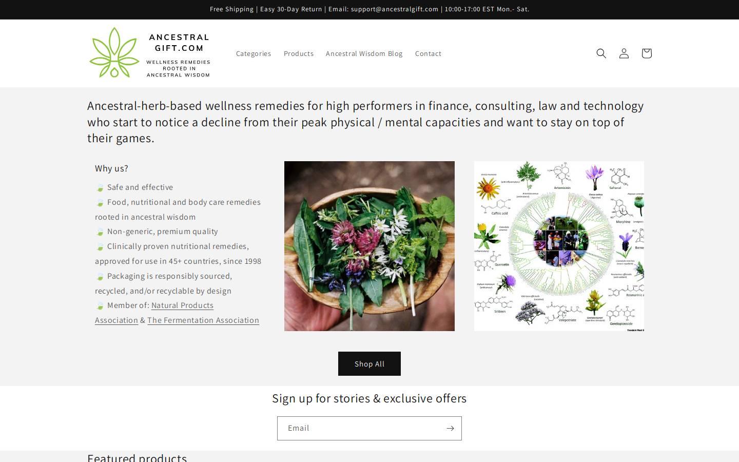 ancestralgift.com homepage screenshot