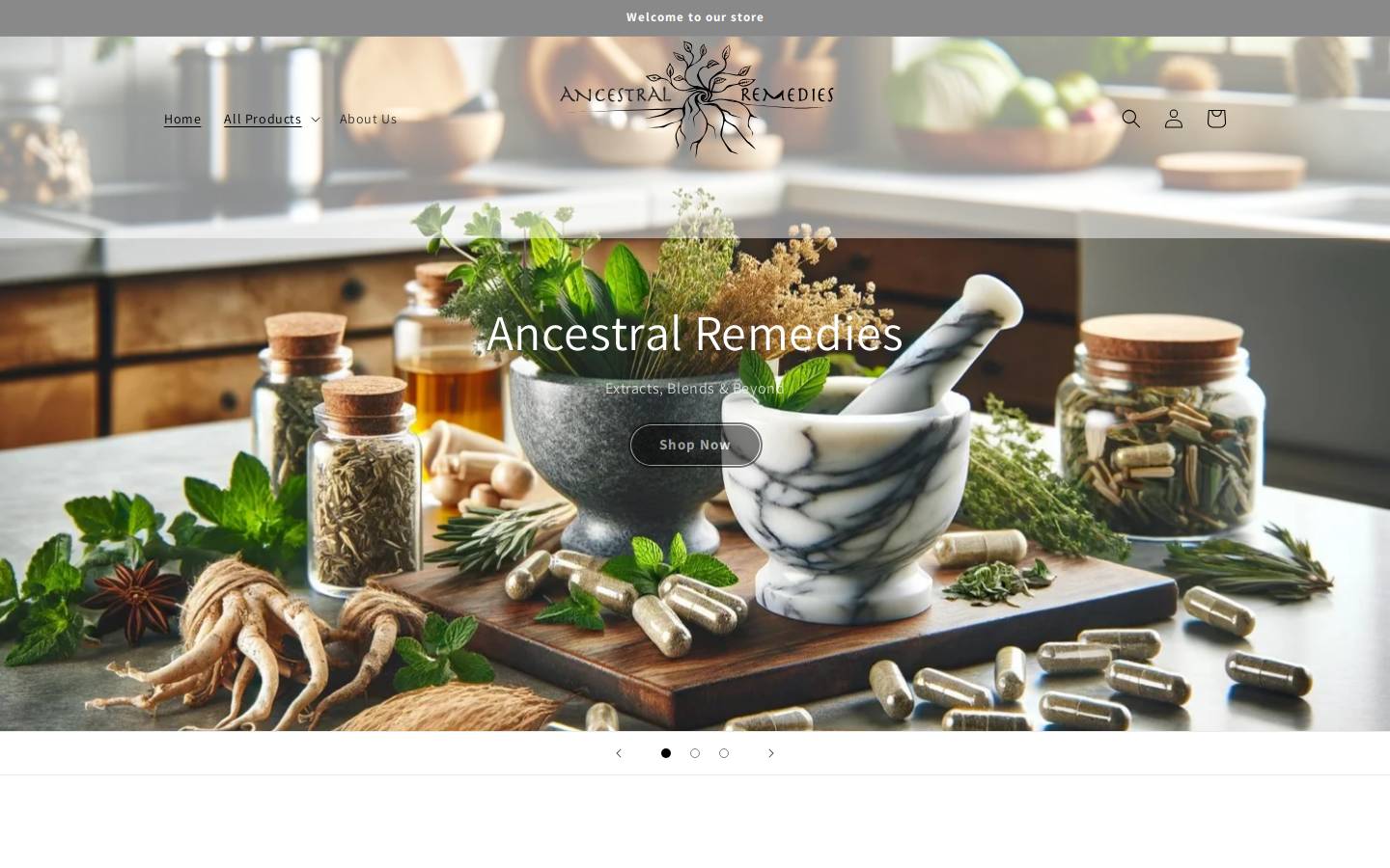 ancestralremedieslife.com homepage screenshot