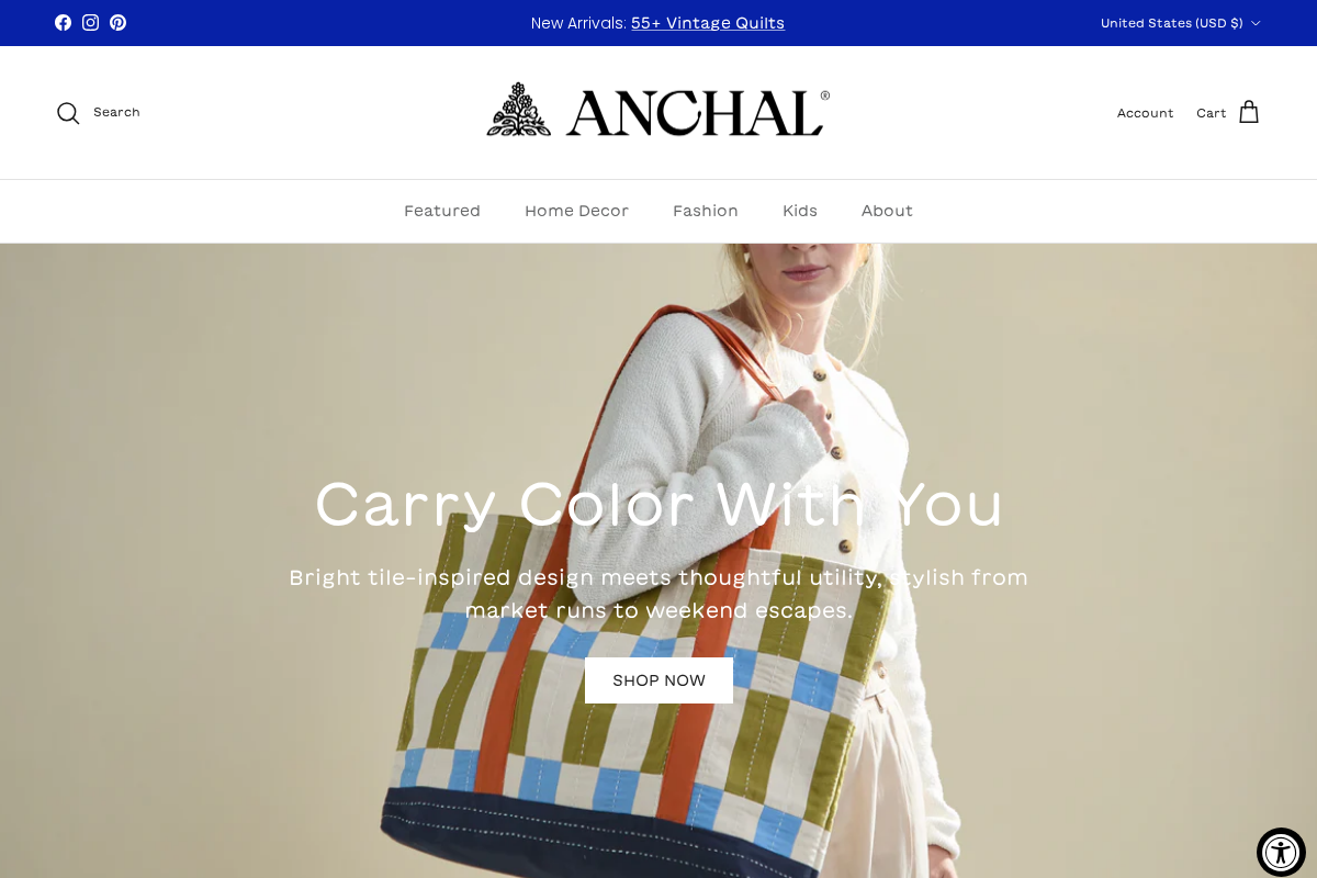 anchalproject.org homepage screenshot