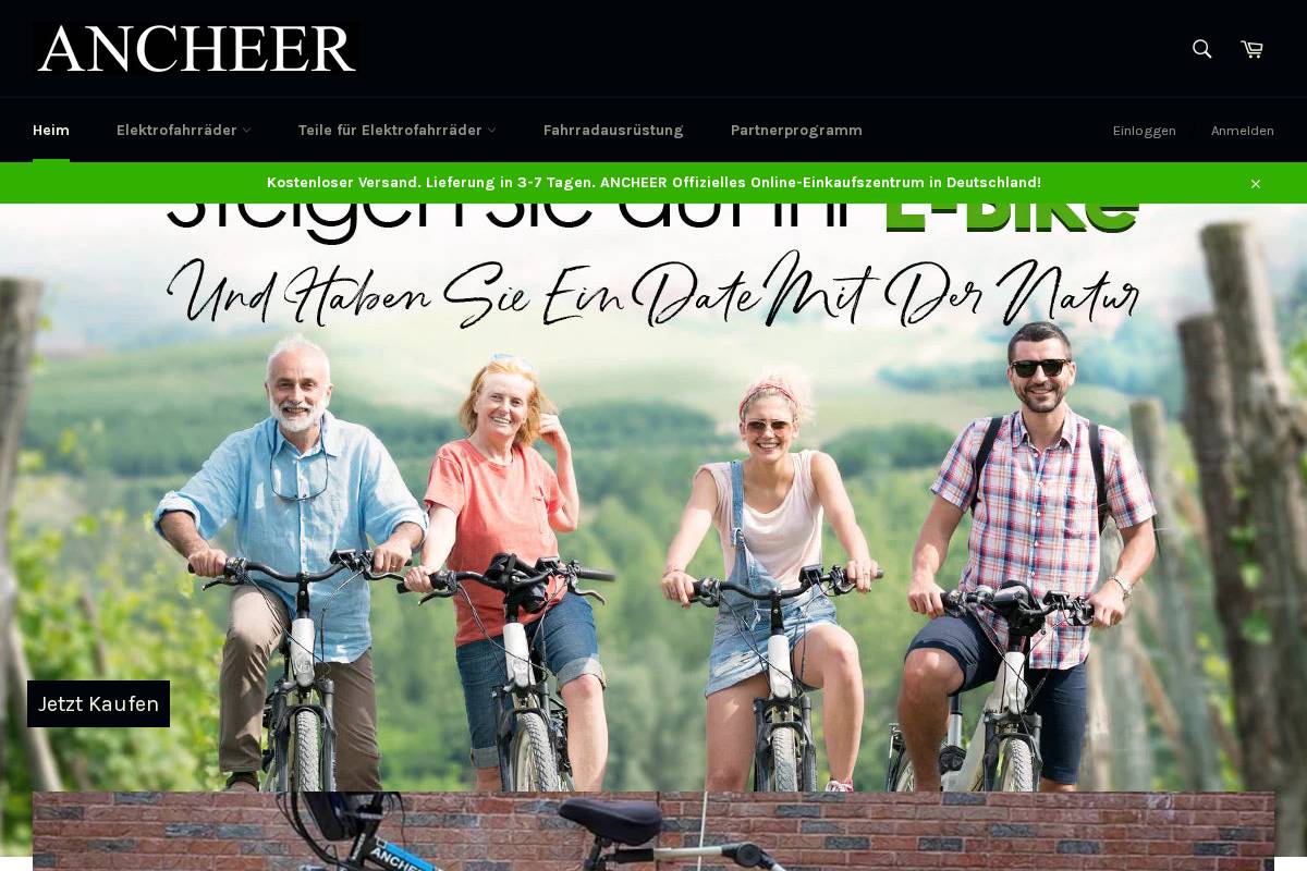 Ancheer homepage screenshot