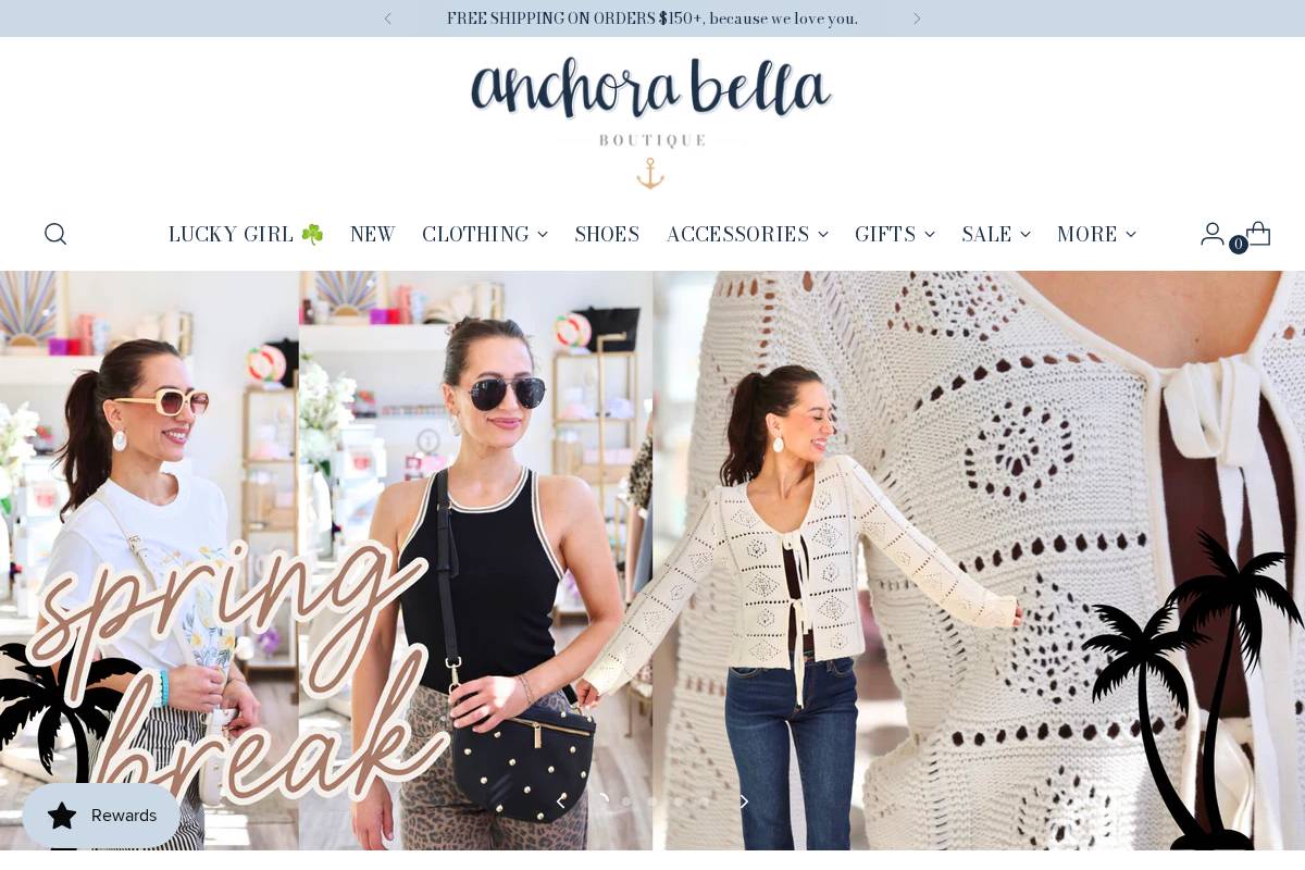 Anchora Bella Boutique homepage screenshot