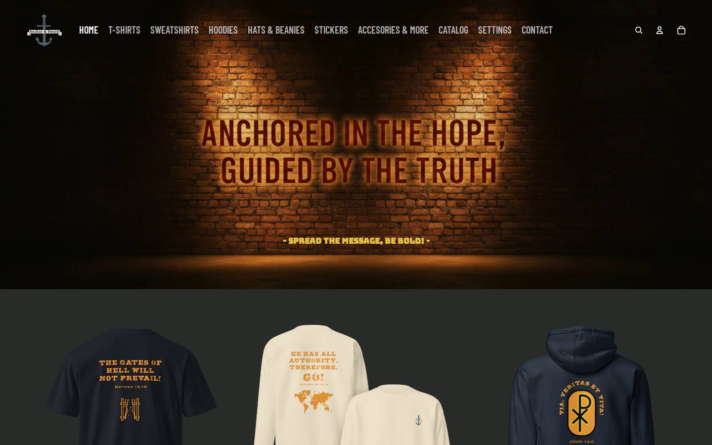 anchorandsword.com homepage screenshot
