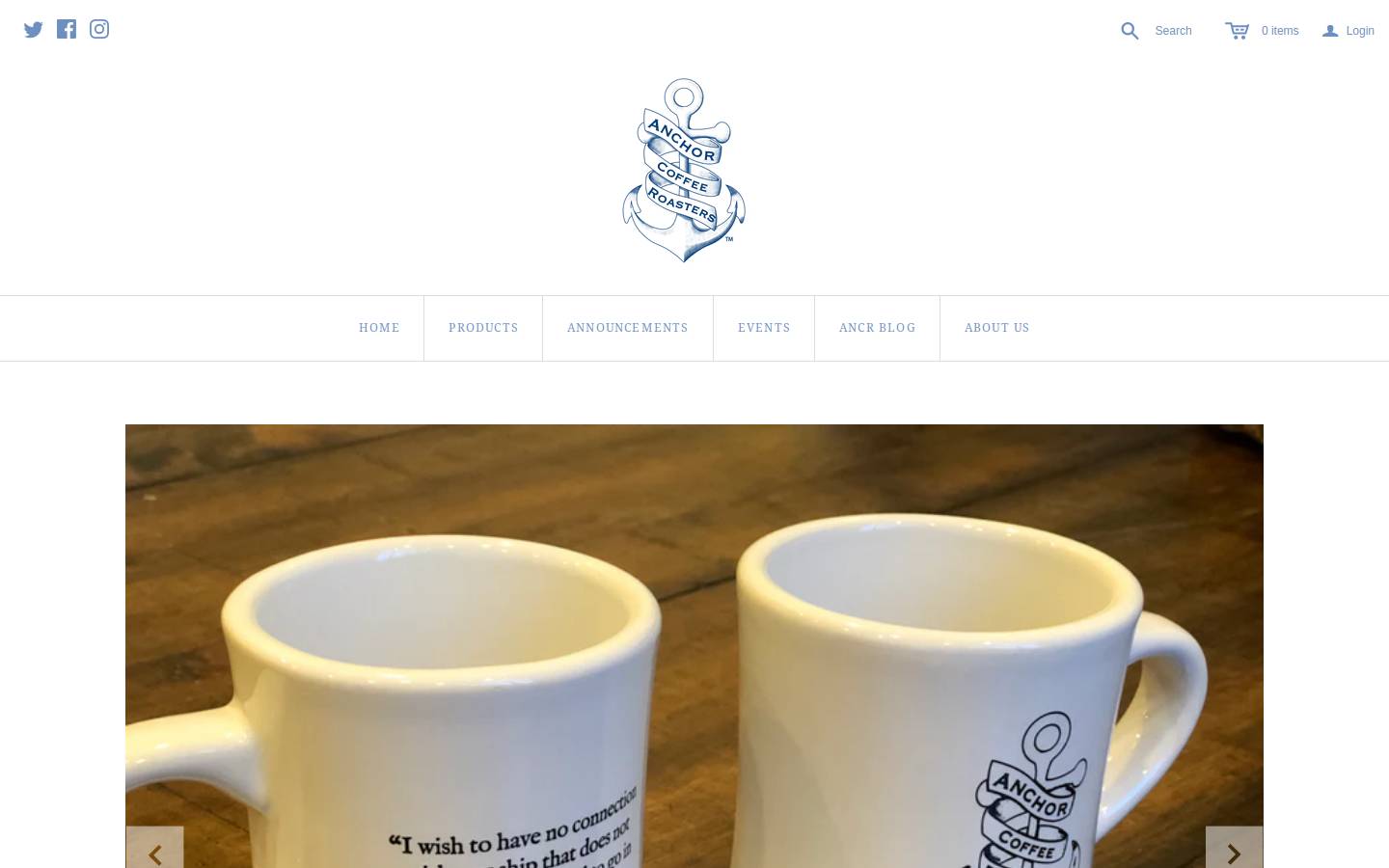 anchorcoffeeroasters.com homepage screenshot