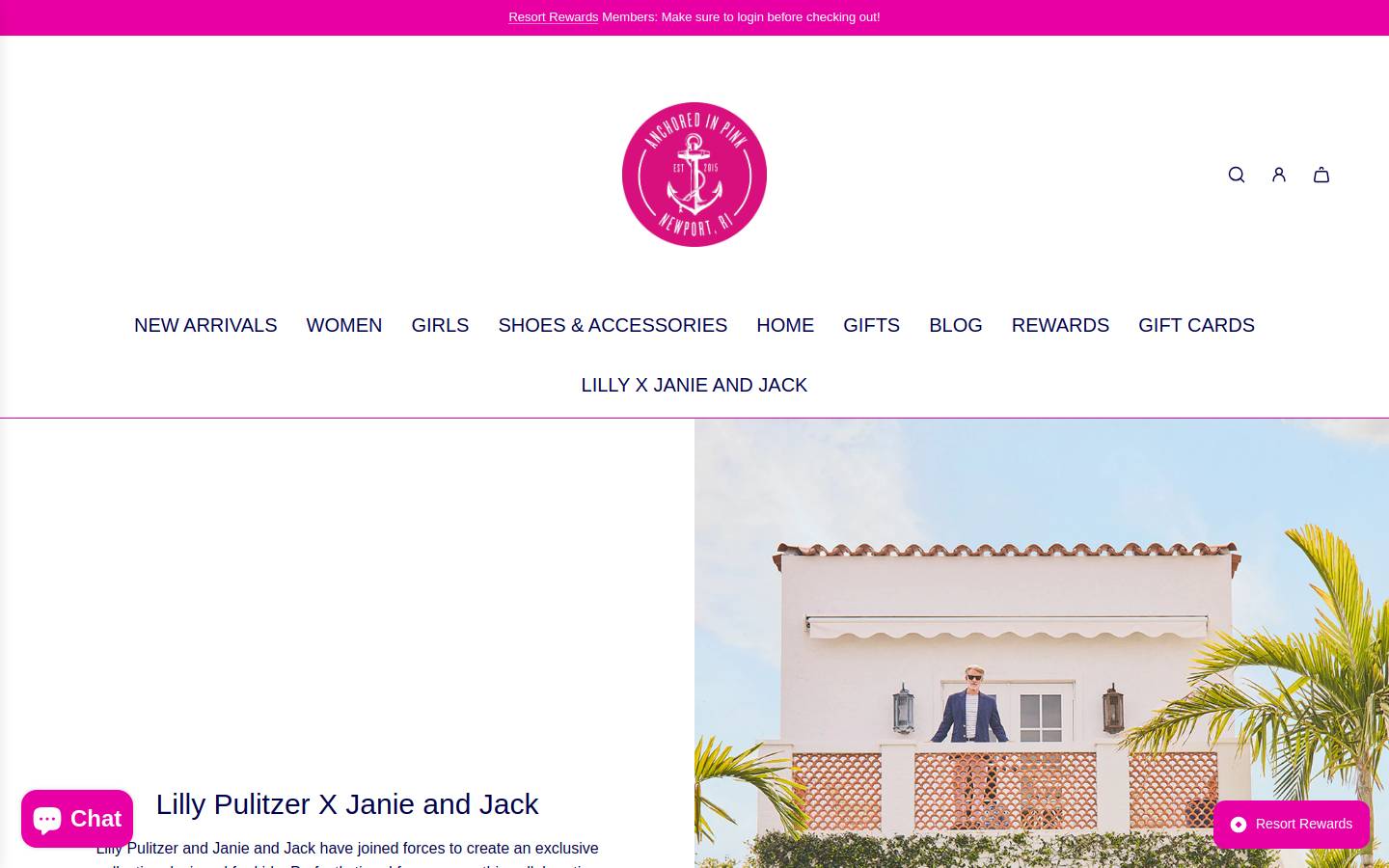 anchoredinpink.com homepage screenshot