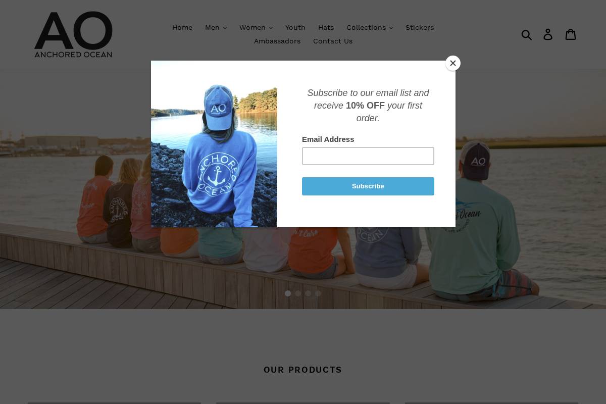 anchoredocean.com homepage screenshot