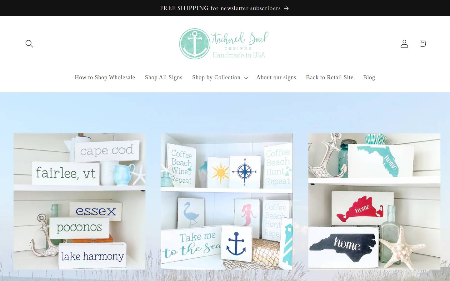 anchoredsoulwholesale.com homepage screenshot