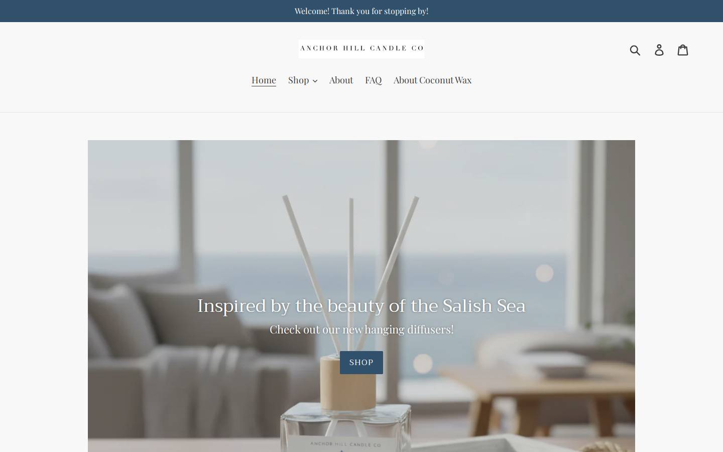 anchorhillcandle.com homepage screenshot