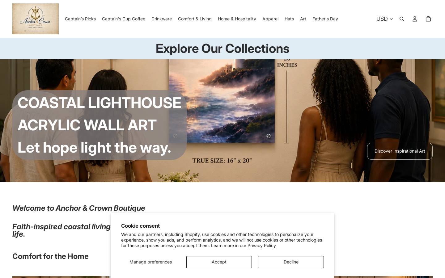 anchorncrown.com homepage screenshot