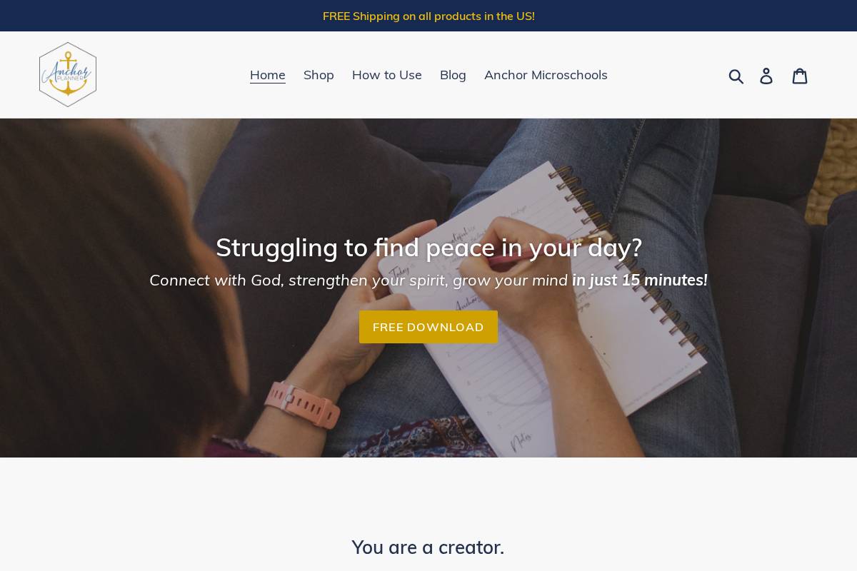 anchorplanner.com homepage screenshot