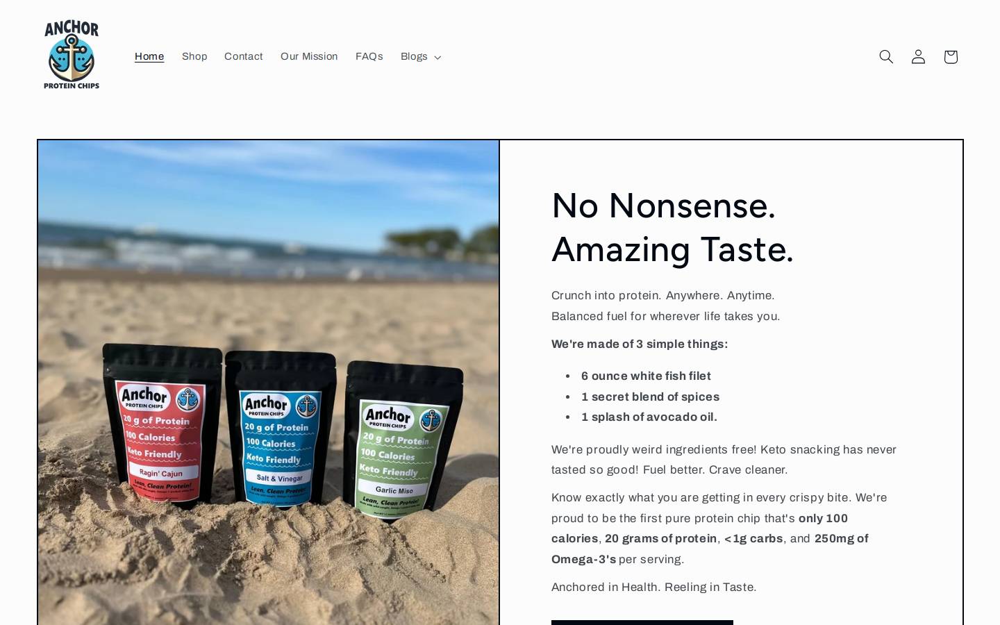 anchorproteinchips.com homepage screenshot