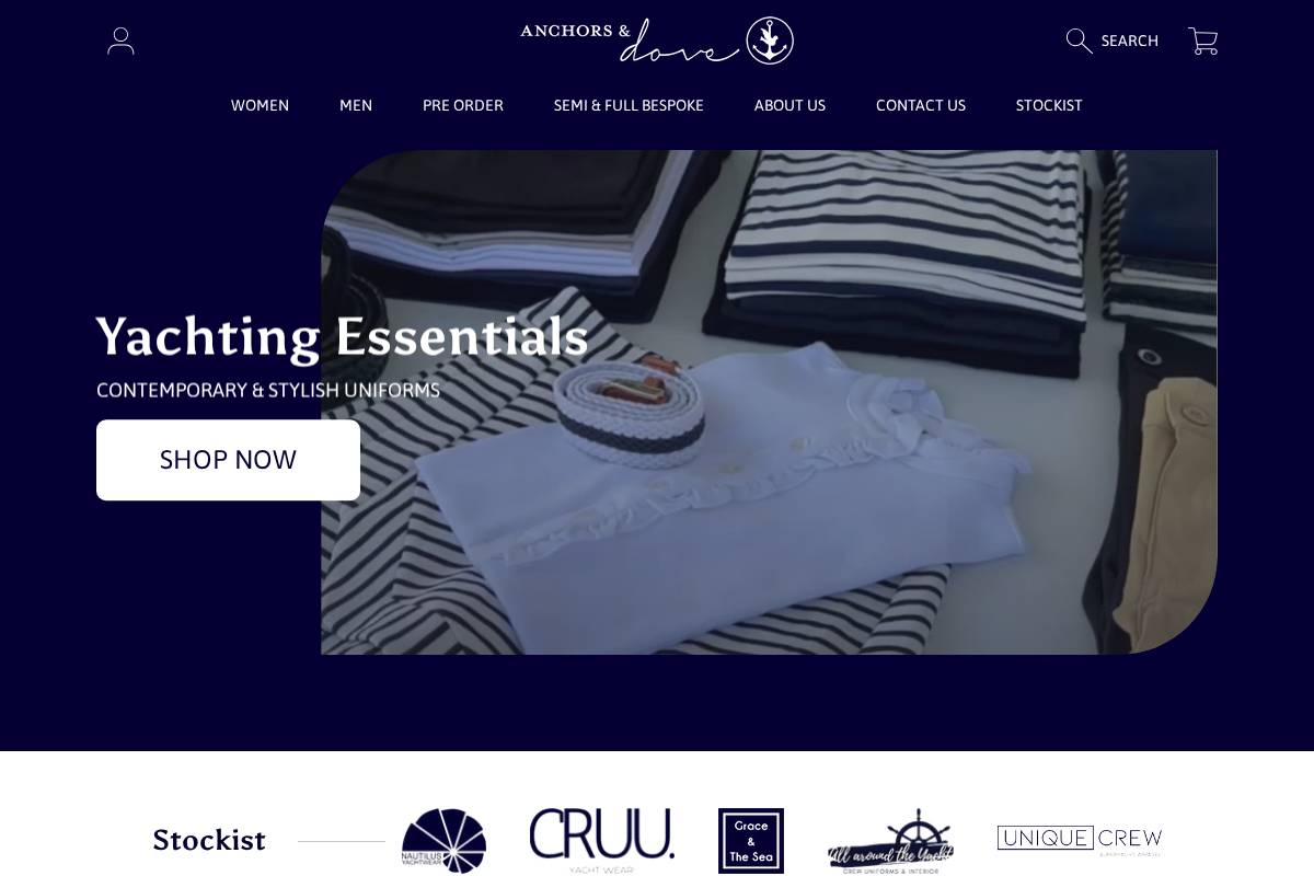 anchorsanddove.com homepage screenshot