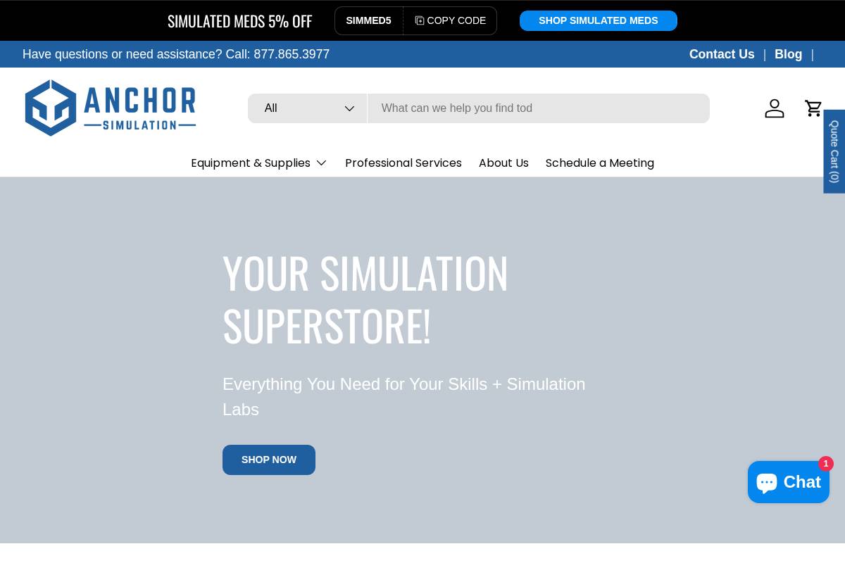 anchorsimulation.com homepage screenshot