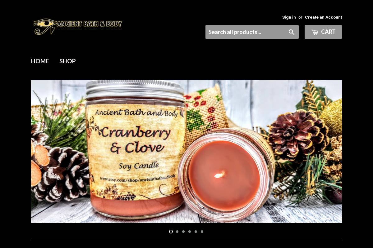 ancientbathbody.com homepage screenshot