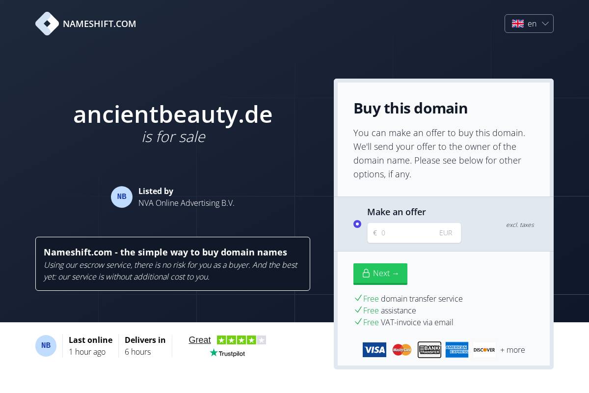 ancientbeauty.de homepage screenshot
