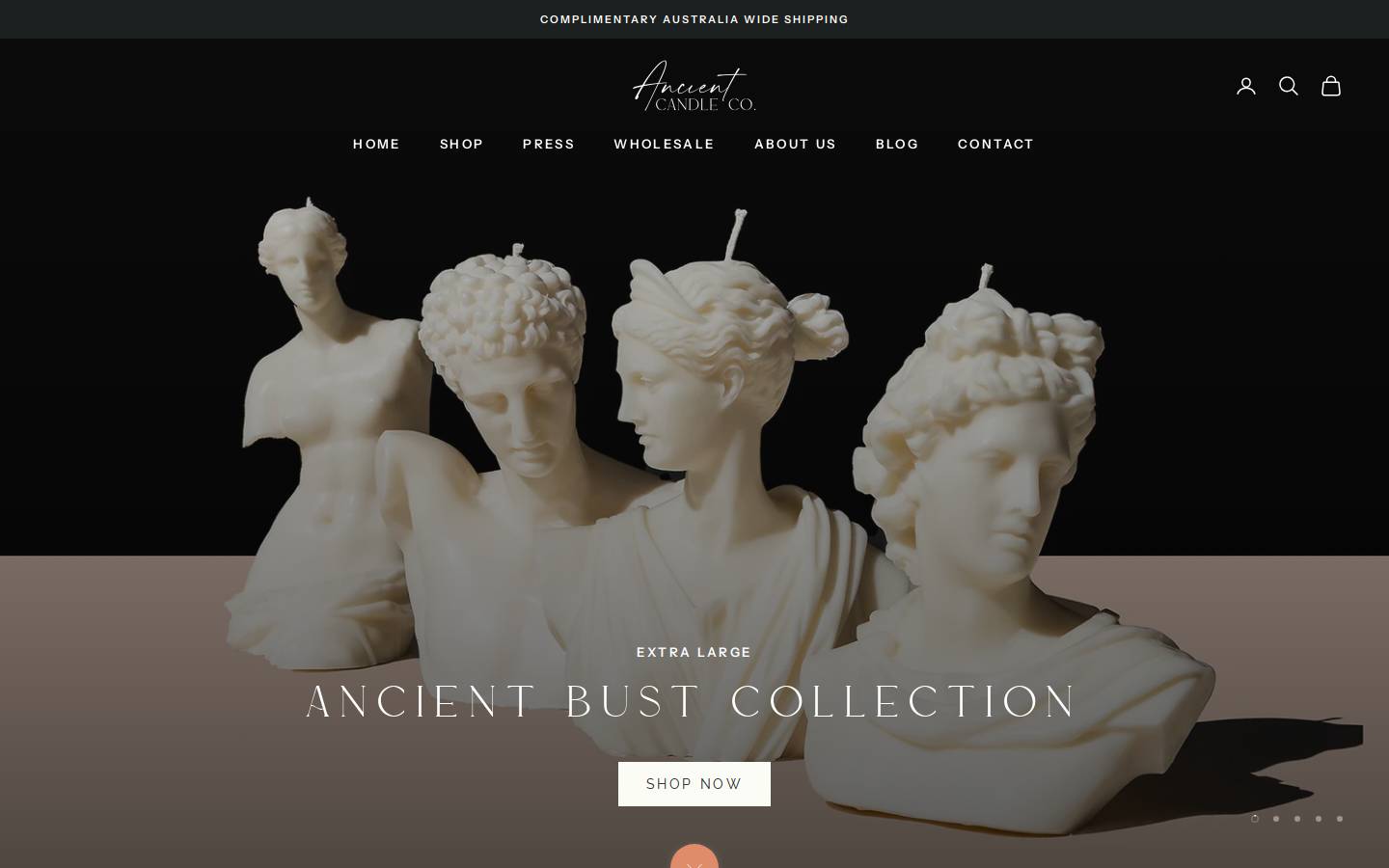 ancientcandleco.com homepage screenshot