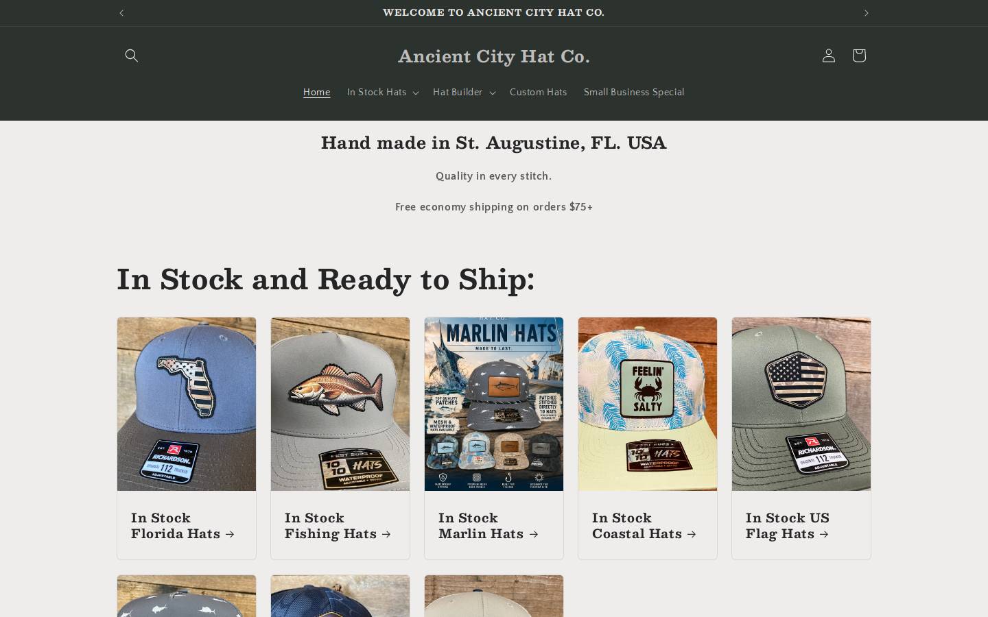 ancientcityhatco.com homepage screenshot