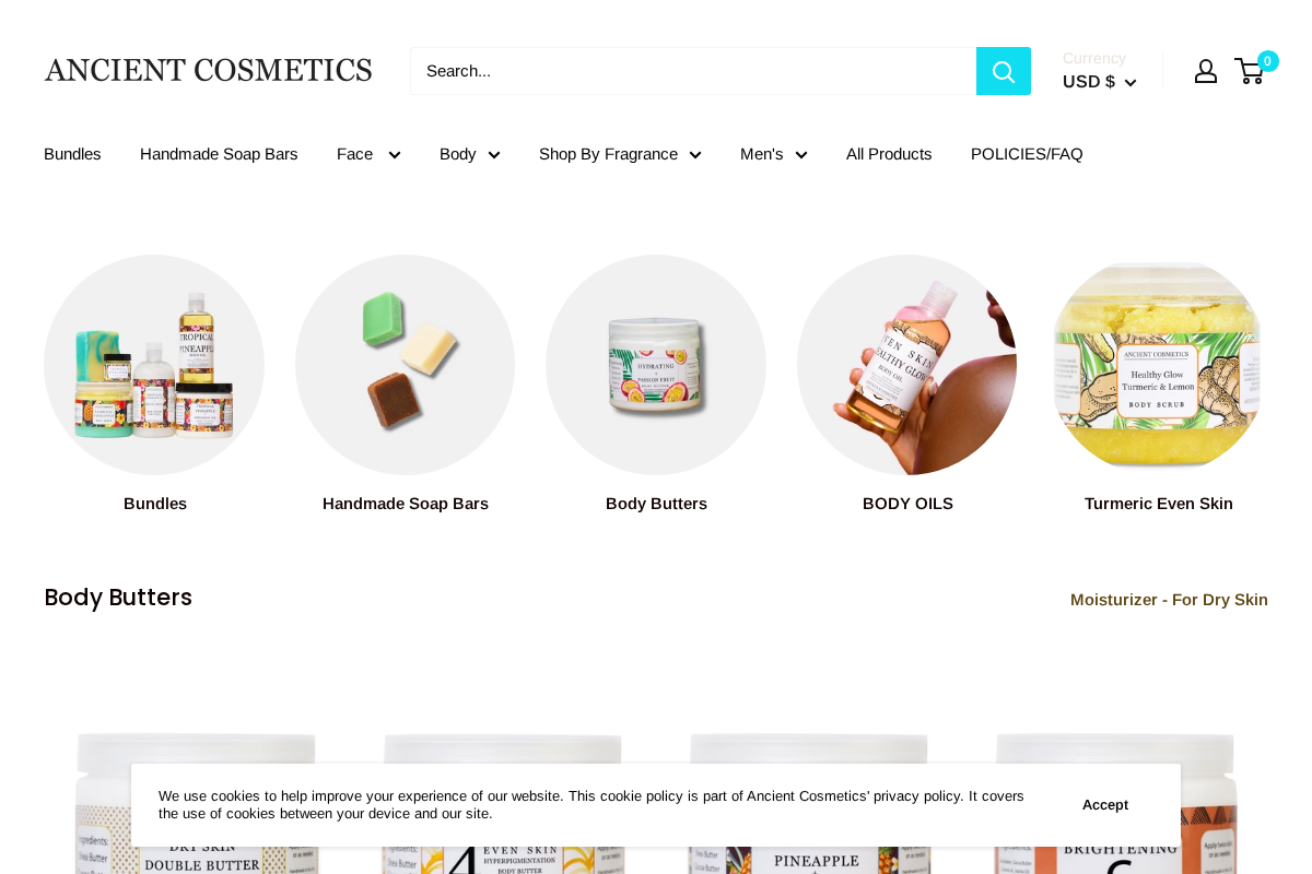 ancientcosmeticz.com homepage screenshot