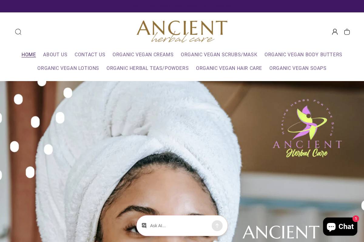 ancientherbalcare.com homepage screenshot