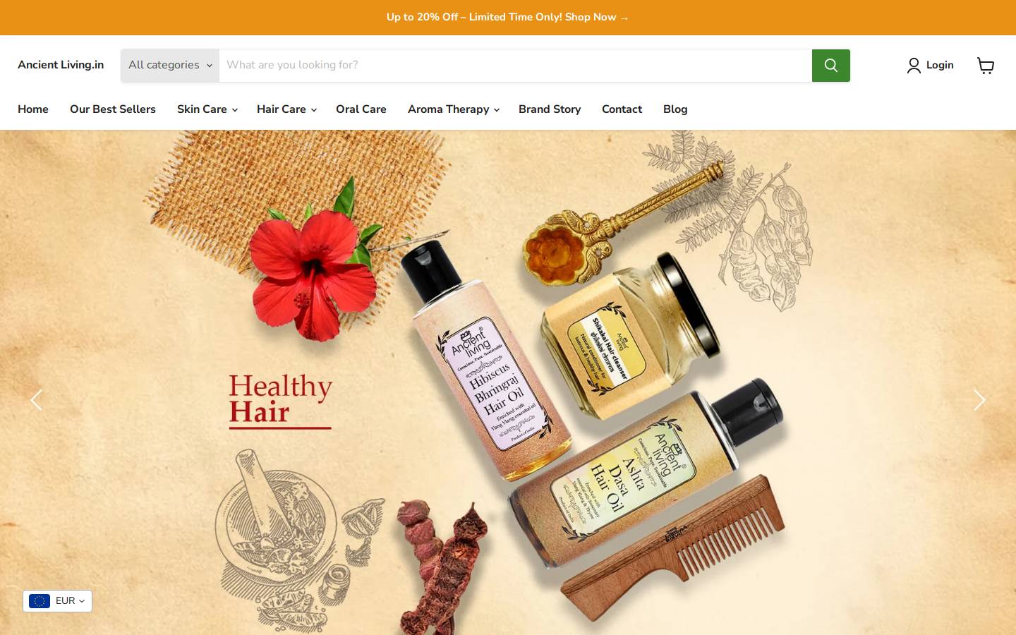 ancientliving.in homepage screenshot