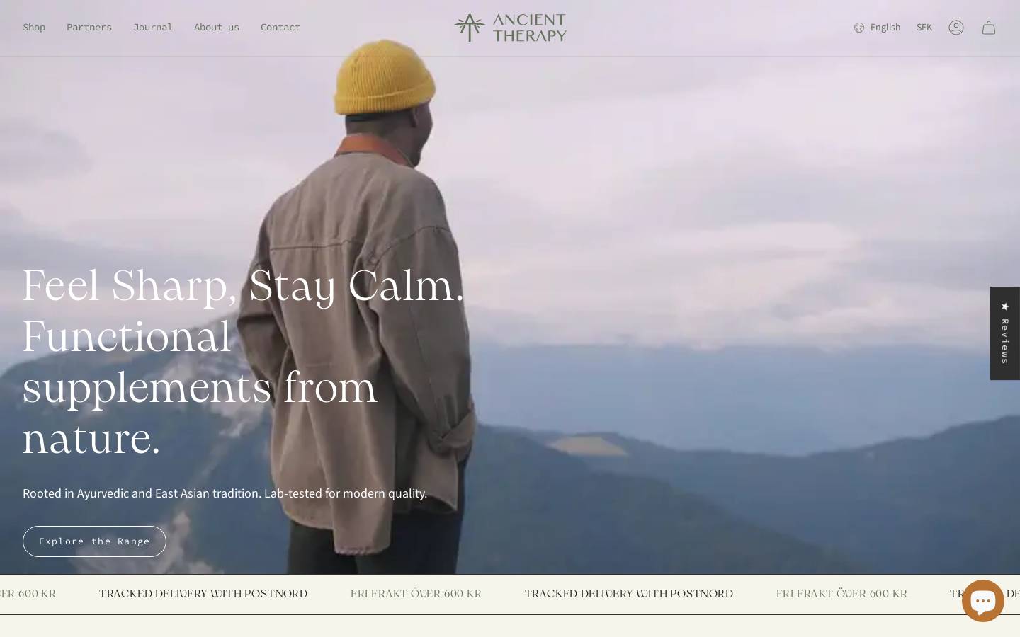 Ancient Therapy homepage screenshot