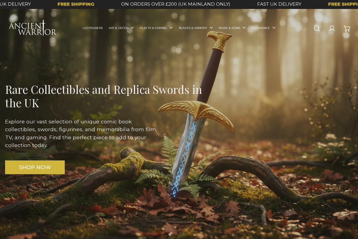 Ancientwarrior homepage screenshot