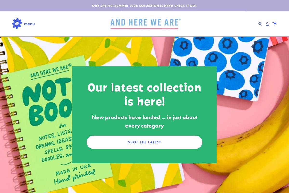 and-hereweare.com homepage screenshot