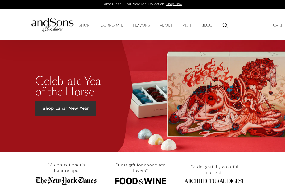 and-sons.com homepage screenshot