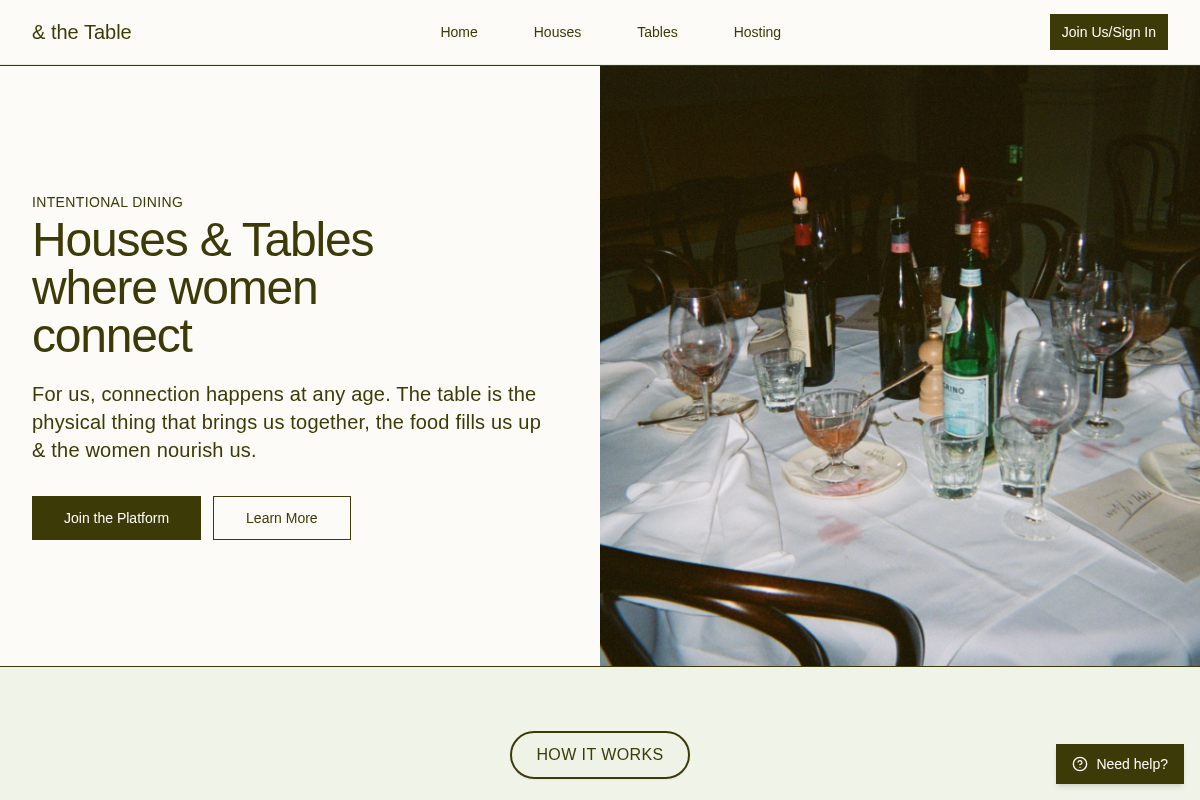 and-the-table.com homepage screenshot