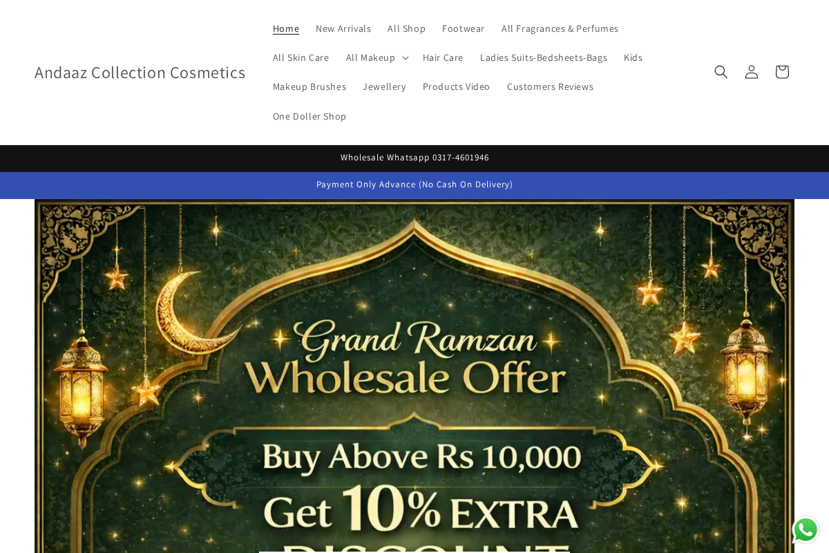 andaazcollectiondeals.com homepage screenshot