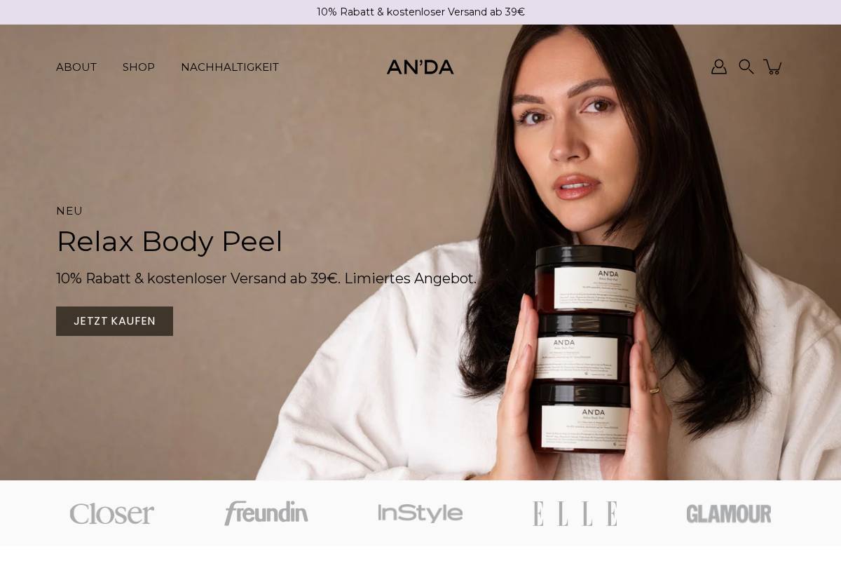 andacare.de homepage screenshot