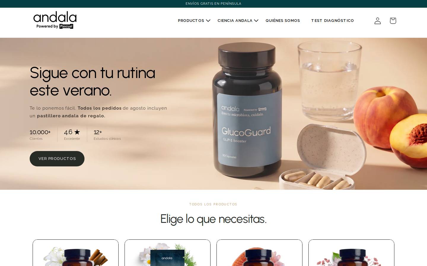 Andala homepage screenshot