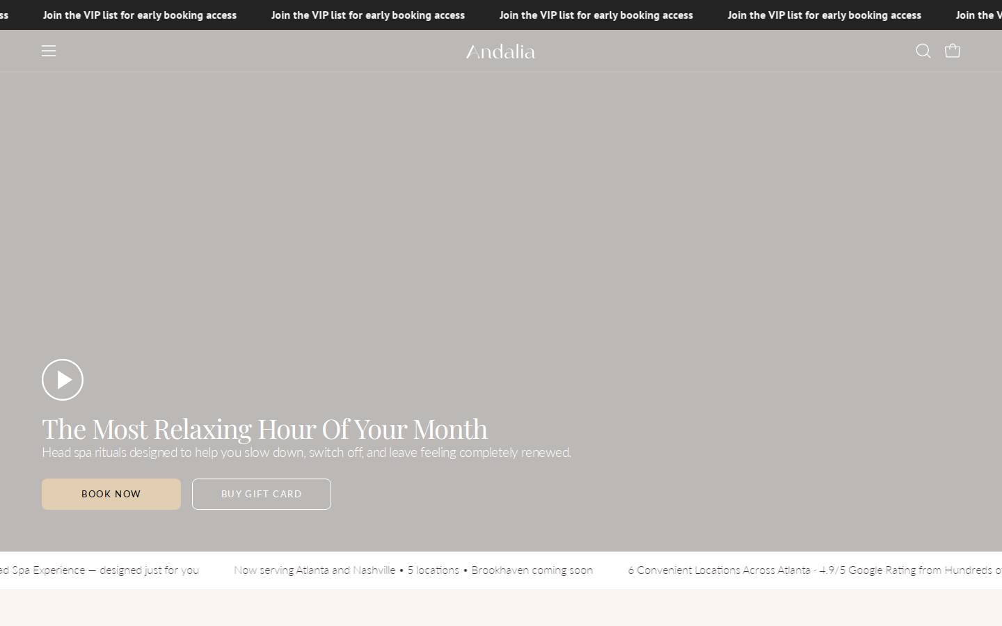 andaliaheadspa.com homepage screenshot