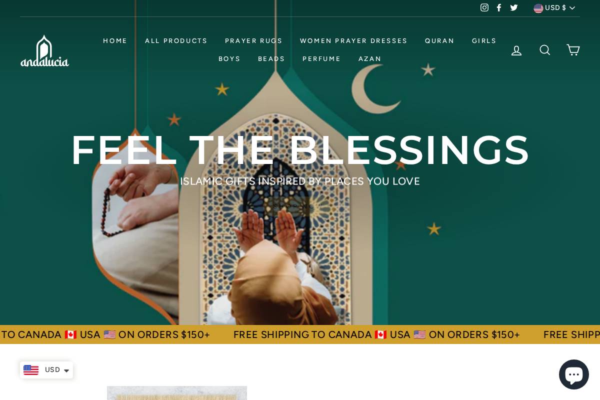 Andalucia Islamic Gifts homepage screenshot